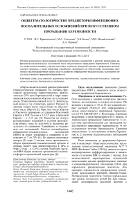 Общегематологические предикторы инфекционно-воспалительных осложнений при искусственном прерывании беременности