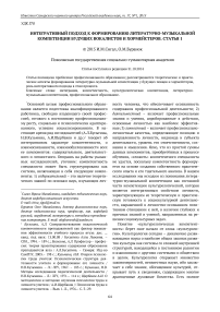 Интегративный подход к формированию литературно-музыкальной компетенции будущих вокалистов и хормейстеров. Статья 1