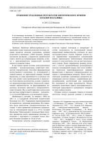 Сравнение отдаленных результатов хирургического лечения аплазии влагалища