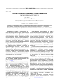 Актуальная оценка сформированности компетенций будущих специалистов в вузе