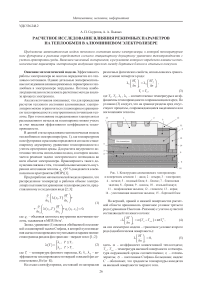 Расчетное исследование влияния режимных параметров на теплообмен в алюминиевом электролизере