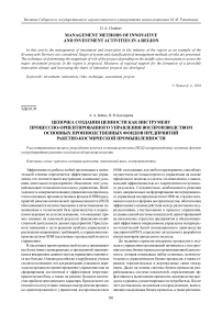 Цепочка создания ценности как инструмент процессно-ориентированного управления воспроизводством основных производственных фондов предприятий ракетно-космической промышленности