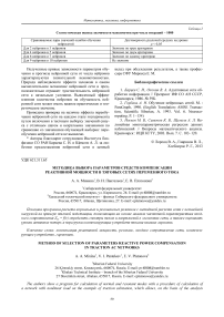 Методика выбора параметров средств компенсации реактивной мощности в тяговых сетях переменного тока