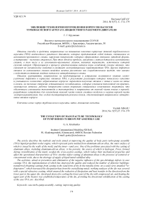 Эволюция технологии изготовления корпусов насосов турбонасосного агрегата жидкостного ракетного двигателя