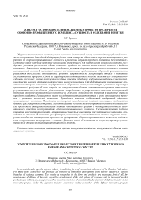 Конкурентоспособность инновационных проектов предприятий оборонно-промышленного комплекса: сущность и содержание понятия