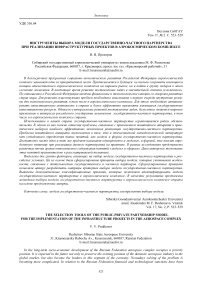 Инструменты выбора модели государственно-частного партнерства при реализации инфраструктурных проектов в аэрокосмическом комплексе