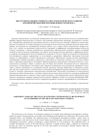 Инструменты оценки уровня научно-технологического развития предприятий оборонно-промышленного комплекса