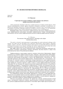 Структура актуального я-образа у врача-хирурга как субъекта профессиональной деятельности