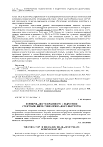 Формирование толерантности у подростков средствами декоративно- прикладного творчества