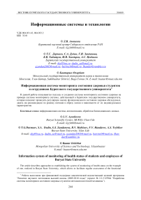 Информационная система мониторинга состояния здоровья студентов и сотрудников Бурятского государственного университета