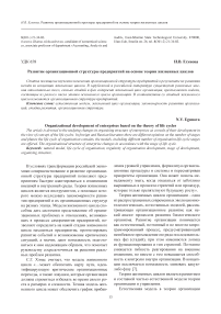 Развитие организационной структуры предприятий на основе теории жизненных циклов