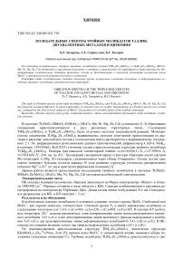 Колебательные спектры тройных молибдатов таллия, двухвалентных металлов и циркония