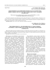 Гидрохимическая и микробиологическая характеристика минеральных озер Нухэ-Нур Восточное и Нухэ-Нур Западное (Забайкалье)