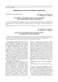 Состояние эритроидного звена системы крови при экспериментальном гипотиреозе