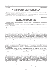 Исследование профессиональной направленности студентов-специалистов по социальной работе