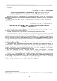 Испытание на прочность кольцевых образцов из слоистых композиционных материалов с межслойными дефектами