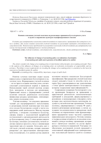 Влияние изменения учетной политики на реализацию принципов бухгалтерского учета и аудита и выражение аудитором модифицированного мнения