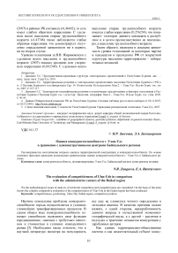 Оценка конкурентоспособности г. Улан-Удэ в сравнении с административными центрами Байкальского региона