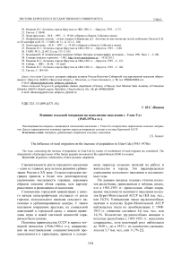 Влияние сельской миграции на пополнение населения г. Улан-Удэ (1945-1970-е гг.)