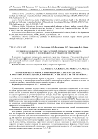 Изучение фенольного состава растений: горца растопыренного, г. узколистного, г. земноводного, г. птичьего методом ВЭЖХ