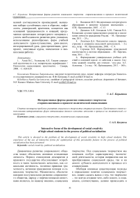 Интерактивные формы развития социального творчества старшеклассников в процессе политической социализации