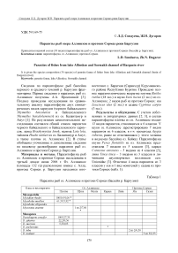Паразиты рыб озера Аллинское и протоки Сормах реки Баргузин