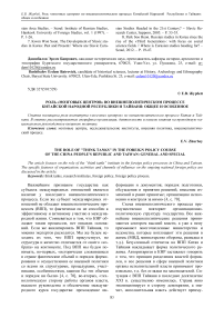 Роль "мозговых центров" во внешнеполитическом процессе Китайской Народной Республики и Тайваня: общее и особенное