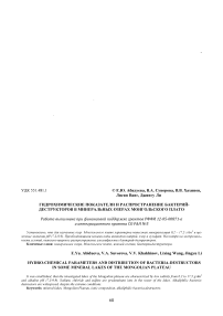 Гидрохимические показатели и распространение бактерий-деструкторов в минеральных озерах Монгольского плато