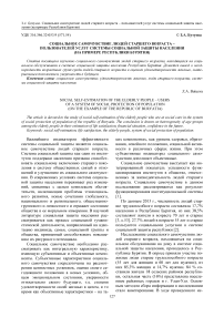 Социальное самочувствие людей старшего возраста - пользователей услуг системы социальной защиты населения (на примере Республики Бурятия)