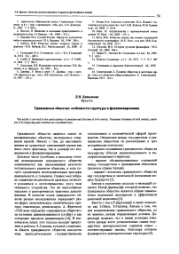 Гражданское общество: особенности структуры и функционирования