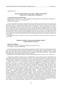 Методика преподавания «Анатомии и морфологии растений» в Бурятском государственном университете