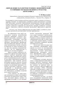 Определение параметров технико-экономической устойчивости объектов инфраструктуры автосервиса