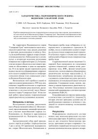 Характеристика гидрохимического режима водоемов Самарской Луки