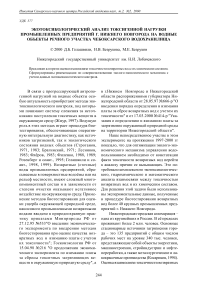 Экотоксикологический анализ токсигенной нагрузки промышленных предприятий г. Нижнего Новгорода на водные объекты речного участка Чебоксарского водохранилища