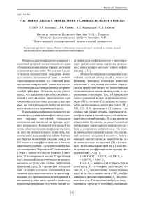 Состояние лесных экосистем в условиях большого города