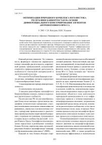 Оптимизация природного комплекса юго-востока Республики Башкортостан на основе дифференциального консервирования элементов антропогенного пресса