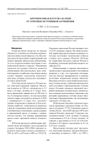 Антропогенная нагрузка на реки от точечных источников загрязнения