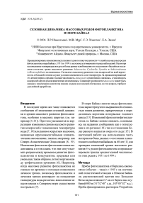 Сезонная динамика массовых родов фитопланктона в озере Байкал
