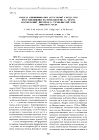 Модель ингибирования автогенной сукцессии восстановления растительности на месте заброшенных деревень в горно-лесной зоне Южного Урала