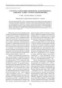 Структура и продукция биоценозов макрозообентоса Узинского залива Сурского водохранилища