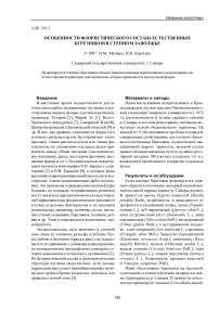 Особенности флористического состава естественных березняков в степном Заволжье