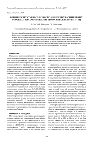 Влияние структурного разнообразия лесных растительных сообществ на соотношение экологических групп птиц