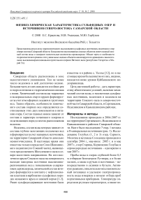 Физико-химическая характеристика сульфидных озер и источников северо-востока Самарской области