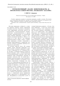 Ретроспективный анализ животноводства в экосистемах северо-востока Волжского бассейна