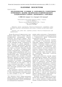 Экологические условия и сохранность раритетного компонента флоры Мелекесско-Ставропольского ландшафтного района Низменного Заволжья