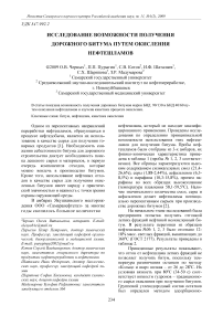 Исследование возможности получения дорожного битума путем окисления нефтешламов