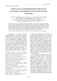 Оценка вклада промышленной зоны города Шелехова в загрязнение геосистемы долины реки Олхи