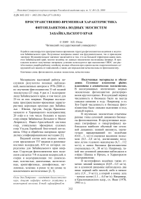 Пространственно-временная характеристика фитопланктона водных экосистем Забайкальского края