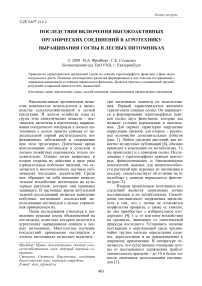 Последствия включения высокоактивных органических соединений в агротехнику выращивания сосны в лесных питомниках