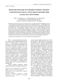 Цитогенетические нарушения в оценке токсико-генетического риска длительного воздействия малых доз α-излучения